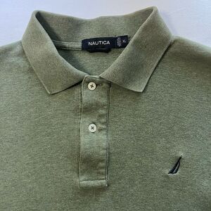 Nautica Men's Moss Green Short Sleeve Polo Shirt 100% Cotton Size XL